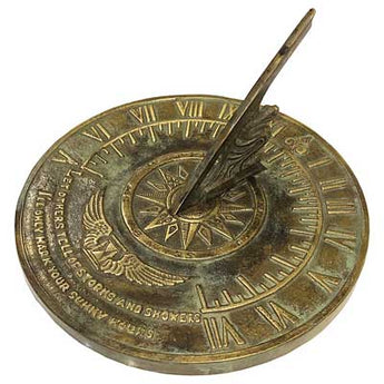 Rome Brass Colonial Sundial, Polished Brass, 8.5" dia.