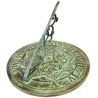 Rome Brass Gothic Sundial, Verdigris, 8.5" dia.