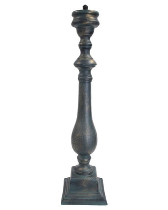 Rome Cast Aluminum Spindle Pedestal, Verdigris, 22"