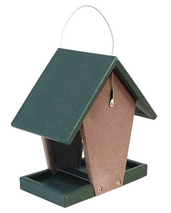 Songbird Essentials Small Hopper Feeder, Green and Brown