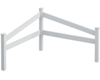 New England Split Rail Corner Fence, White, 41.75"H