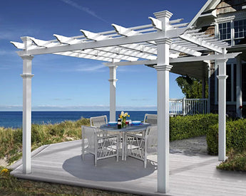 New England Venetian Pergola, White, 10' x 10'