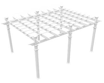 New England Barcelona Pergola, White, 12' x 16'