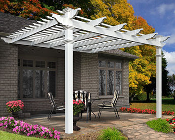 New England Freemont Pergola, White, 12' x 12'