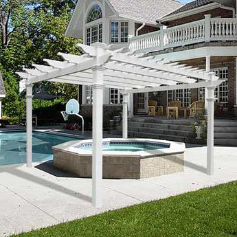 New England Regency Pergola, White, 12' x 12'