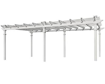 New England Regency Grande Pergola, White, 12' x 24'