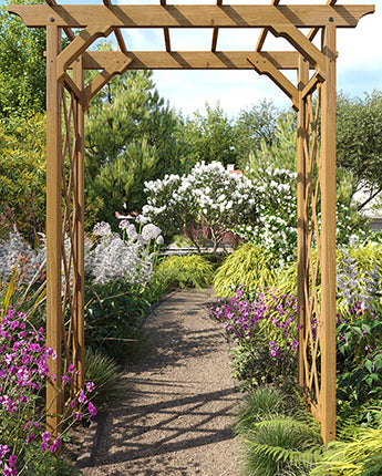 New England Cedar Heartwood Arbor, Brown, 88"H