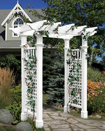 New England Fairfield Arbor with Trim, White, 86"H