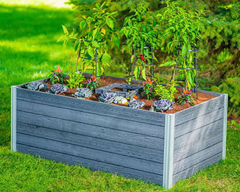 Vita Gardens Urbana Composting Garden Bed, Slate, 5' x 3'