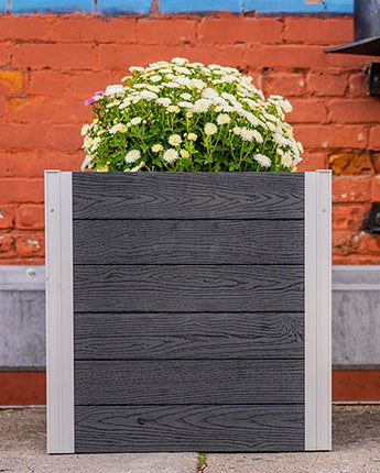 Vita Gardens Urbana Cube Planter, Slate Gray, 22"L