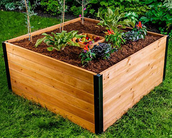 Vita Gardens Mezza Cedar Composting Garden Bed, Brown, 4'