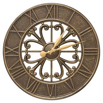 Whitehall Villanova Wall Clock, French Bronze, 21" dia.