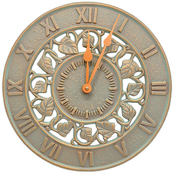 Whitehall Ivy Silhouette Clock, Copper Verdi, 12" dia.