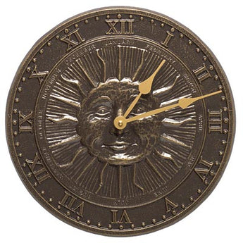 Whitehall Sunface Clock, French Bronze, 12" dia.