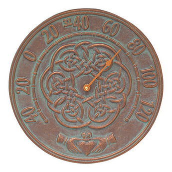 Whitehall Celtic Knot Thermometer, Copper Verdigris, 12" dia