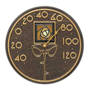 Whitehall Amber Dard Hunter Rose Thermometer, French Bronze