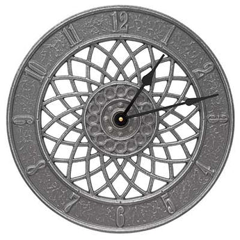 Whitehall Spiral Wall Clock, Pewter/Silver, 14" dia.