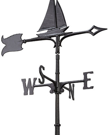 Whitehall Sailboat Accent Weathervane, Black