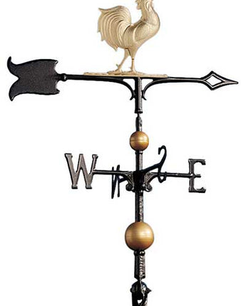 Whitehall Full-Bodied Rooster Weathervane, Gold-Bronze