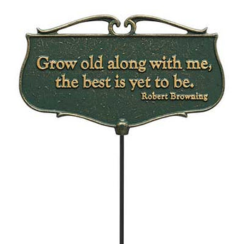 Whitehall Garden Poems "Grow old along with me" Plaque
