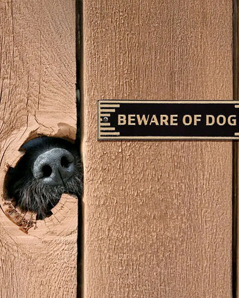 Whitehall Door Art Deco Plaque, Beware of Dog
