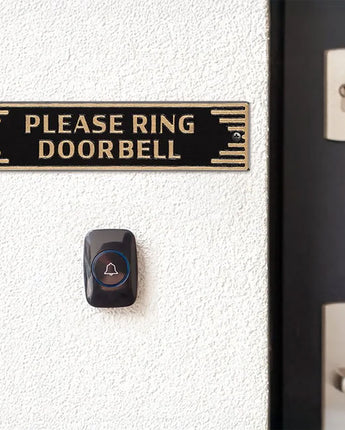 Whitehall Door Art Deco Plaque, Please Ring Doorbell