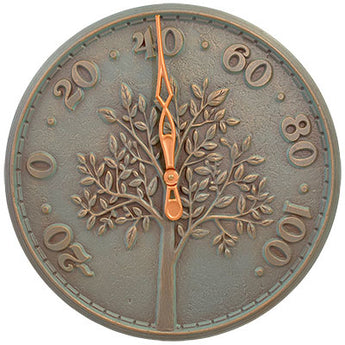 Whitehall Tree of Life Thermometer, Copper Verdigris, 16"