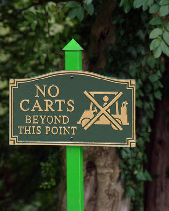 Whitehall No Carts Beyond This Point Plaque, Green/Gold