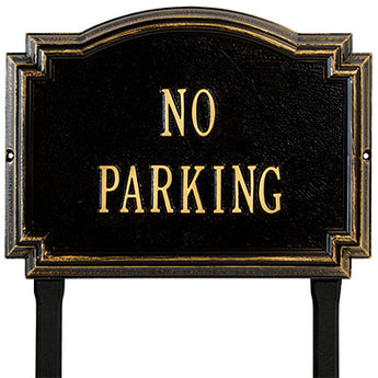 Whitehall Williamsburg No Parking Lawn Marker, Black/Gold