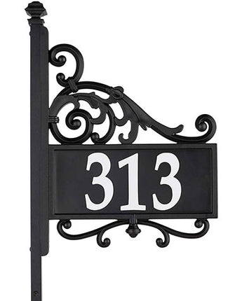 Whitehall Acanthus Reflective Address Sign and Post