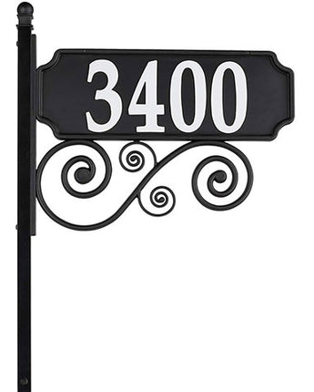 Whitehall Scroll Reflective Address Sign and Post