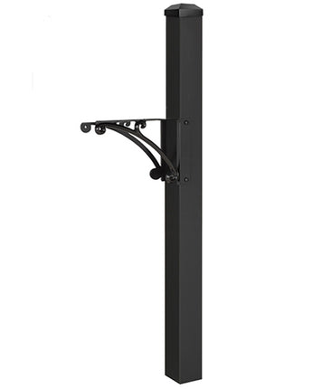 Whitehall Superior Mailbox Post, Cap, & Brackets, Black