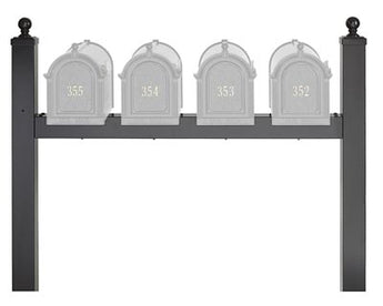 Whitehall Quadruple Mailboxes Post, Black