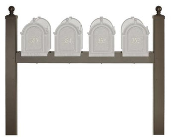 Whitehall Quadruple Mailboxes Post, Bronze