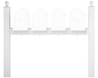 Whitehall Quadruple Mailboxes Post, White