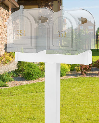 Whitehall Dual Mailboxes Post, White