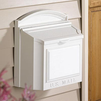 Whitehall Locking Wall Mounted Mailbox, White