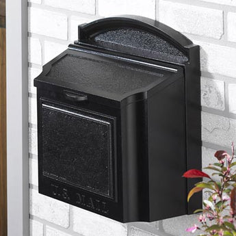 Whitehall Locking Wall Mounted Mailbox, Black