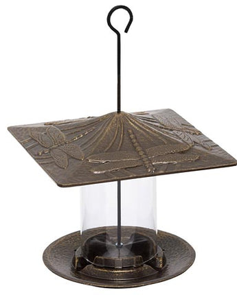 Whitehall Dragonfly Tube Bird Feeder, French Bronze