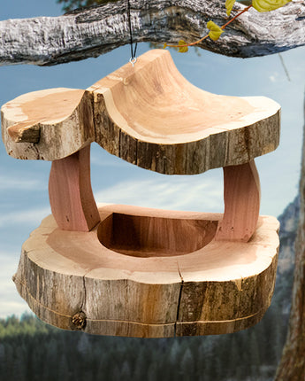 Woodmen Designs Rustic Cedar Fly Through Bird Feeder