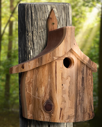 Woodmen Designs Rustic Handmade Bird House with Finish